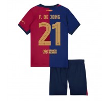 Barcelona Frenkie de Jong #21 Koszulka Podstawowa dzieci 2024-25 Krótki Rękaw (+ krótkie spodenki)